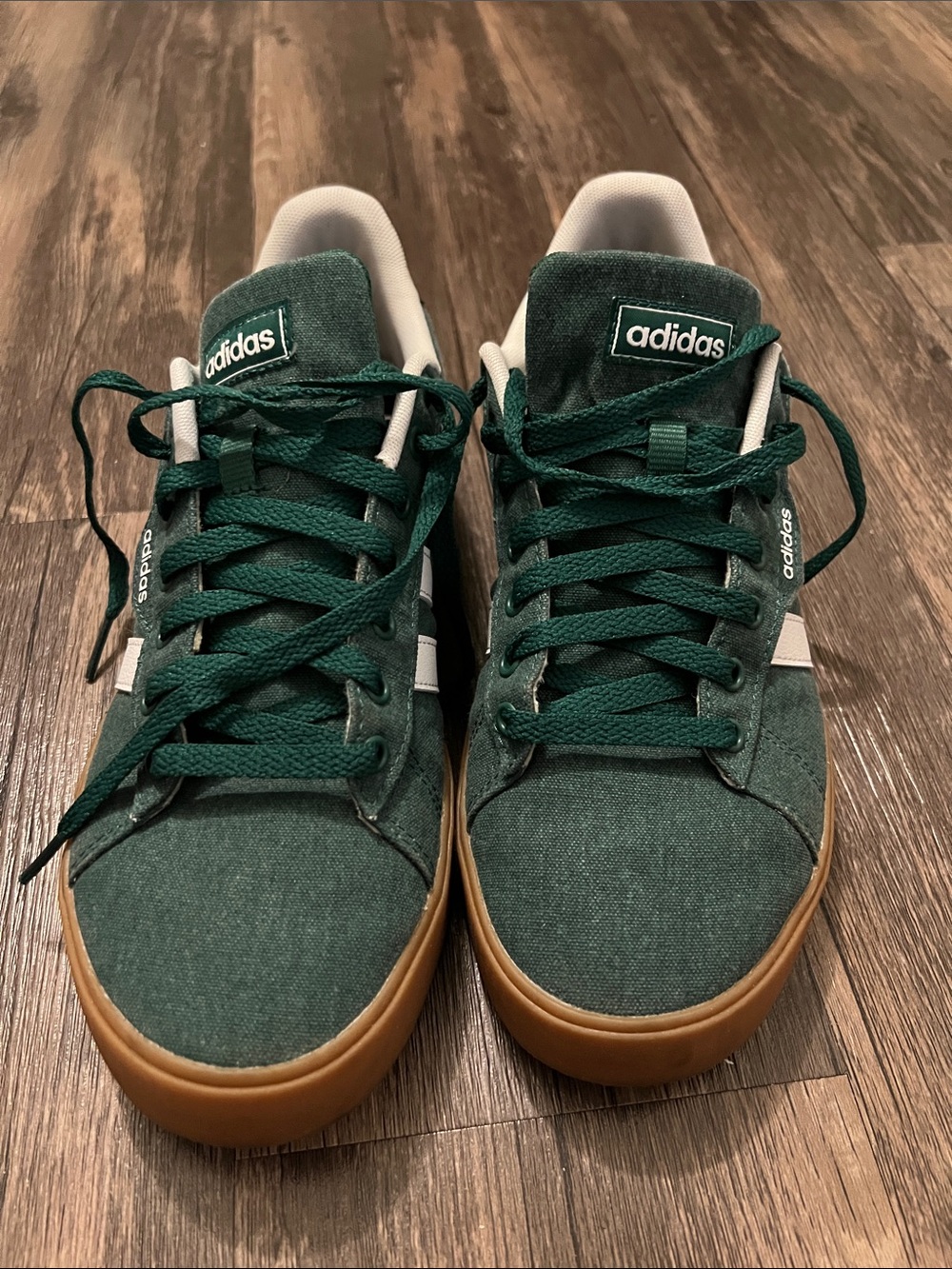 adidas dark Green Gazelle Canvas Sneakers with Gum Sole